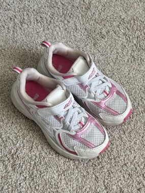 Avia White and Pink Kids Sneakers